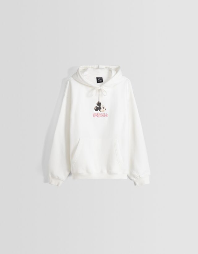 Bershka Hoodie Mickey Mit Kapuze Und Print Bskteen Xs Weiss günstig online kaufen