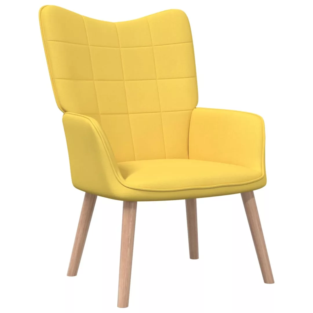 Relaxsessel Mit Hocker 62x68,5x96 Cm Senfgelb Stoff günstig online kaufen