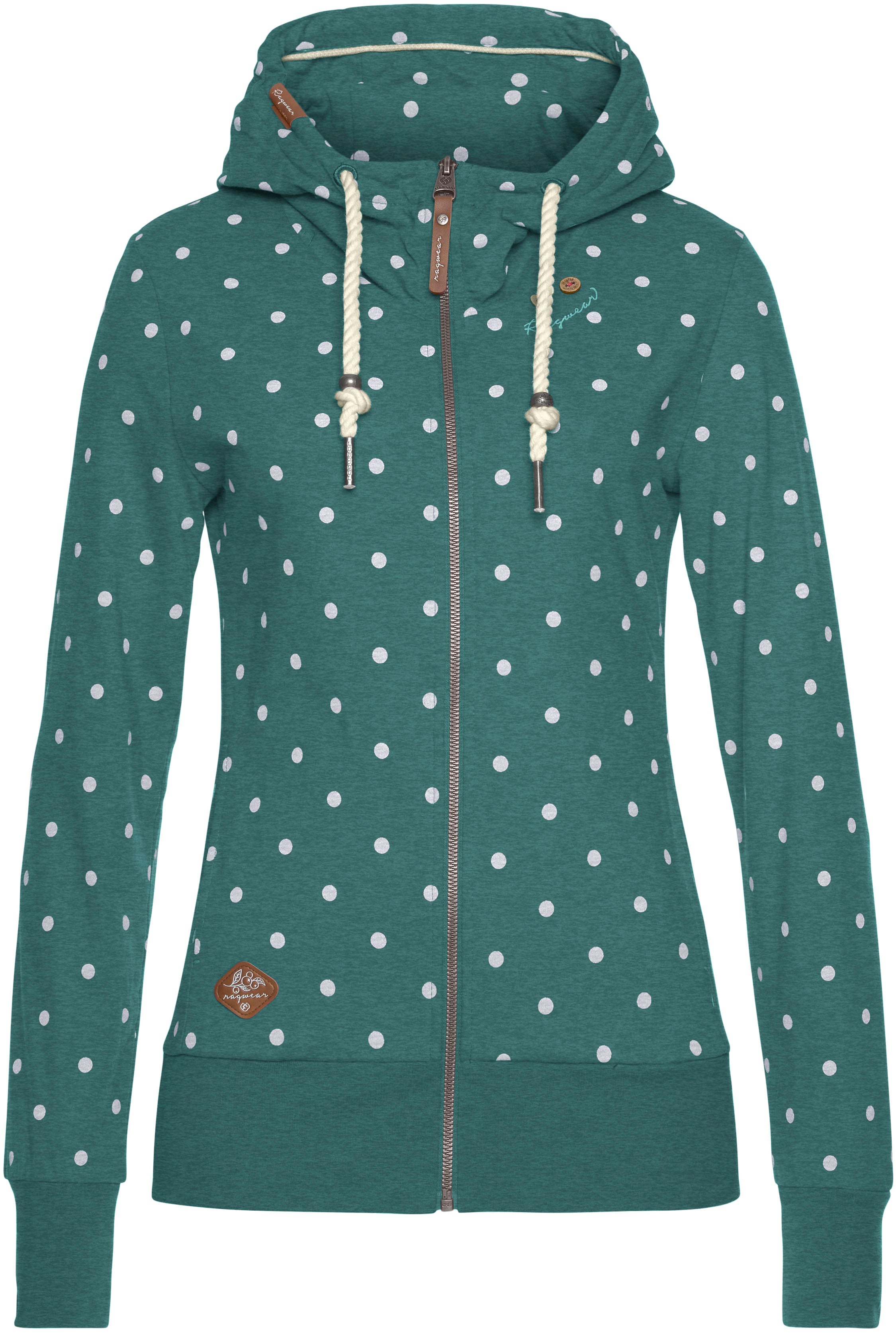 Ragwear Funktions-Kapuzensweatjacke "PAYA DOTS O", mit Allover-Dots-Print D günstig online kaufen