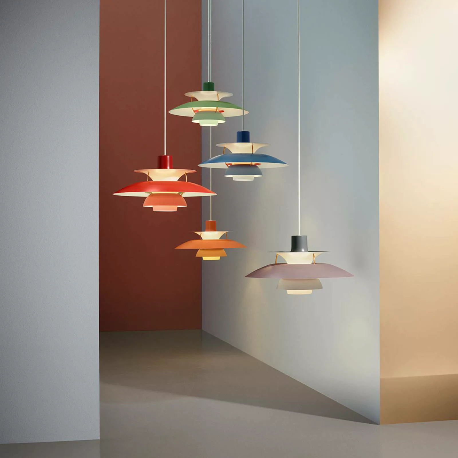 Louis Poulsen PH 5, Designer-Pendellampe rot günstig online kaufen