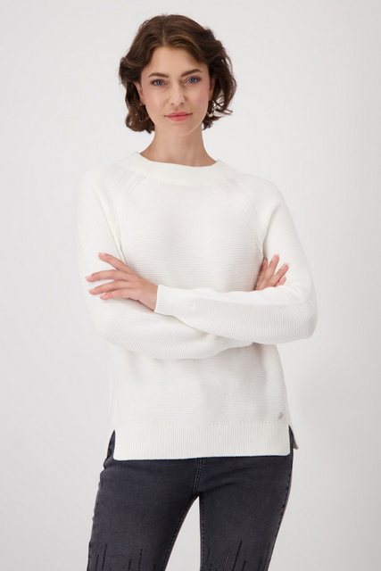 Monari Blusenshirt Linksstrick-Pullover off-white günstig online kaufen