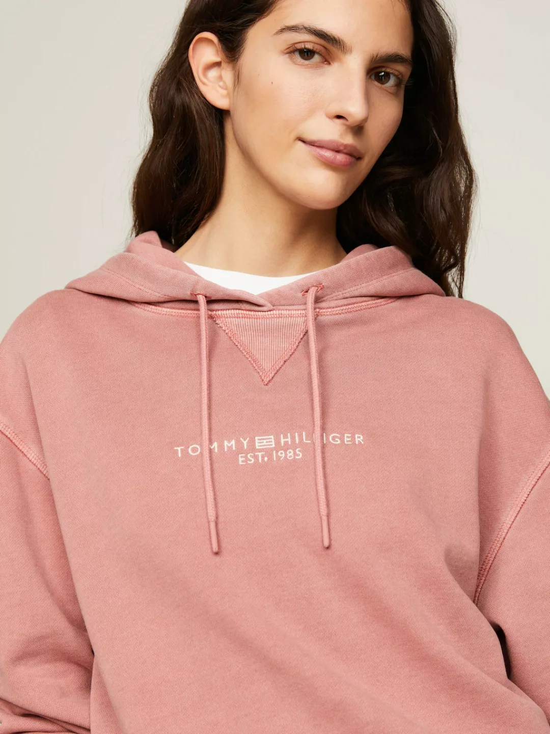Tommy Hilfiger Kapuzensweatshirt REG MUTED GMD CORP LOGO HOODIE in Washed-O günstig online kaufen