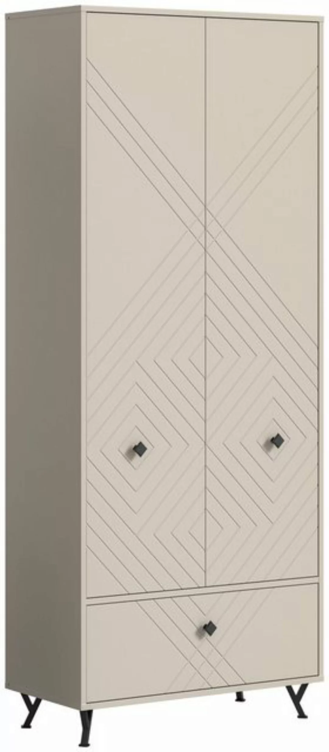 freiraum Garderobenschrank Notes in Sandbeige Matt - 80x190x35cm (BxHxT) günstig online kaufen