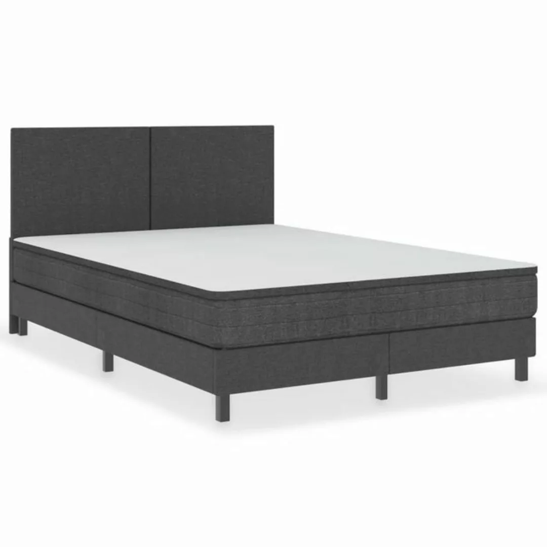 vidaXL Bettgestell Boxspring-Bettgestell Grau Stoff 160x200 cm Doppelbett B günstig online kaufen