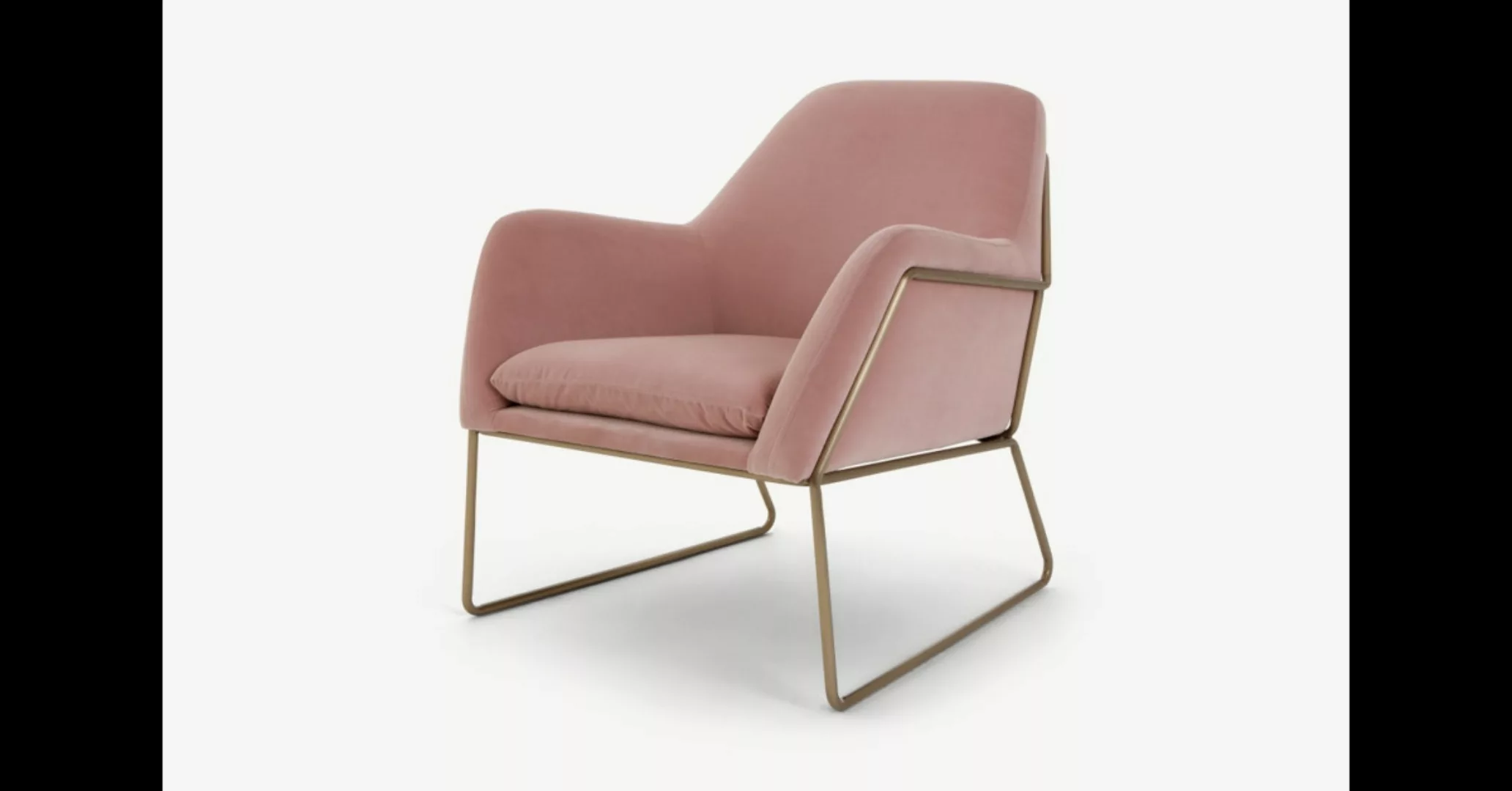 Frame Sessel, Messing und Samt in Rosa - MADE.com günstig online kaufen