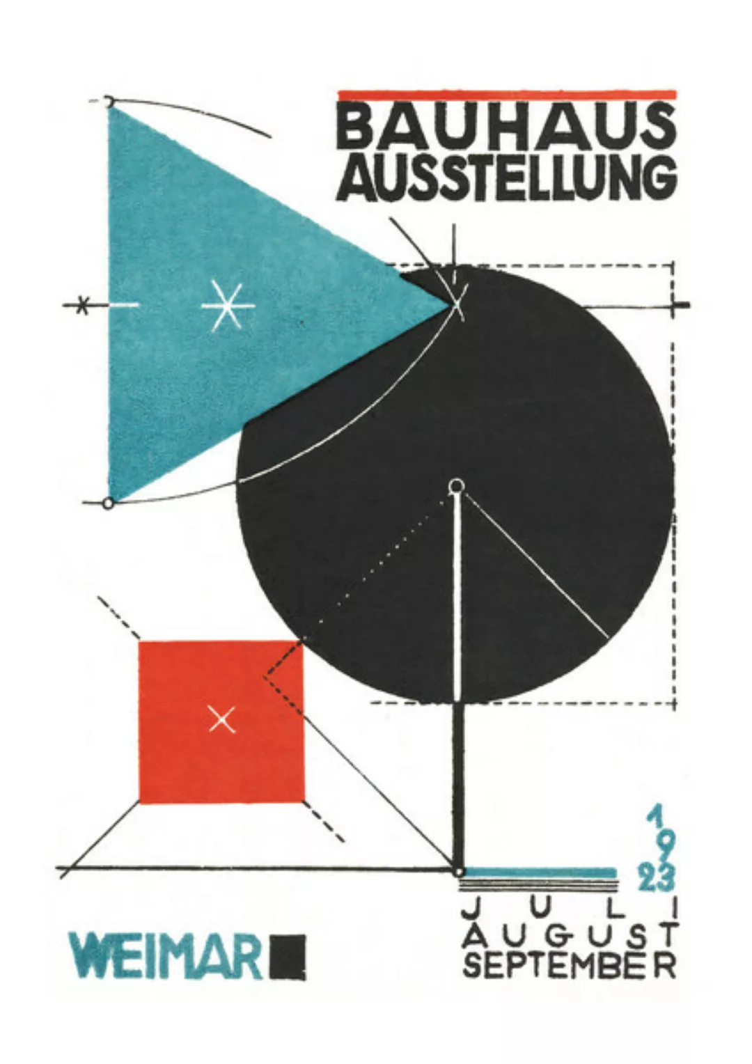 Poster / Leinwandbild - Bauhaus Austellung 1923 (Weiß) günstig online kaufen