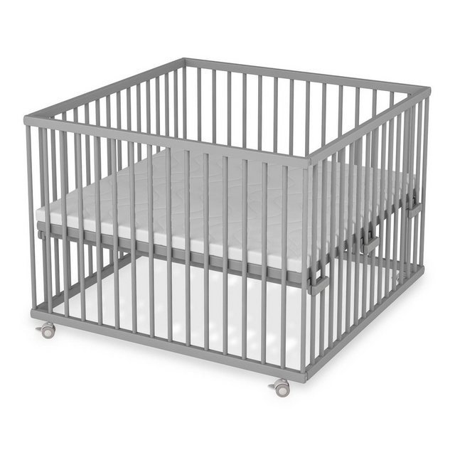 Sämann Babybett Laufgitter 100x100 cm Matratze Basic grau Premium Kollektio günstig online kaufen