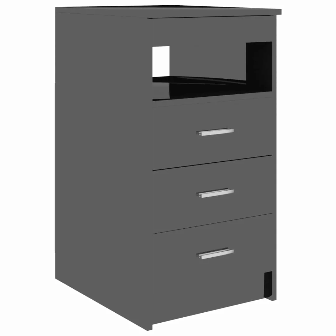 Sideboard Schubladen Hochglanz-schwarz 40×50×76cm Spanplatte günstig online kaufen