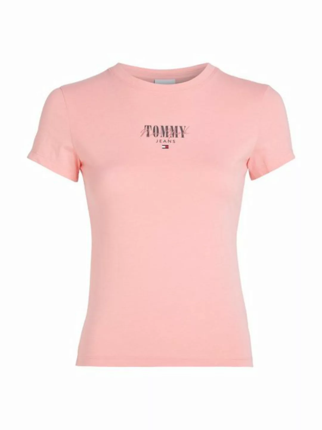 Tommy Jeans Rundhalsshirt Rib Slim Essential Logo Rippshirt, feines Jersey günstig online kaufen