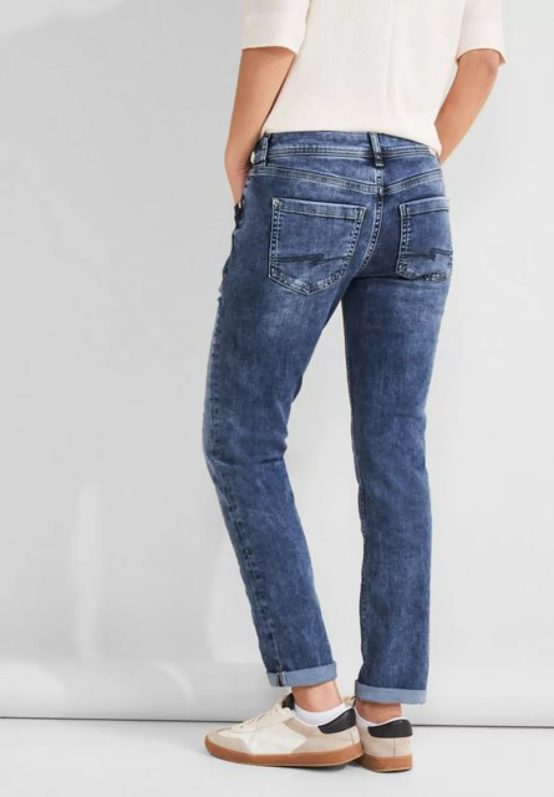 STREET ONE Gerade Jeans mit Knopfleiste günstig online kaufen