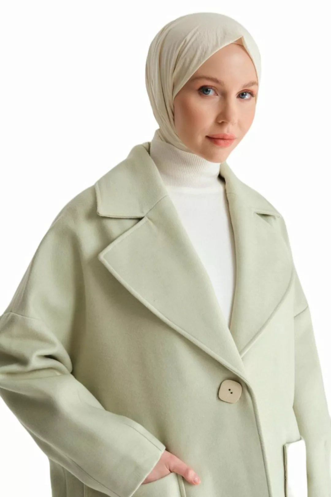 ARMİNE Wintermantel Armine Mantel mit großen Taschen und einem Knopf – mode günstig online kaufen