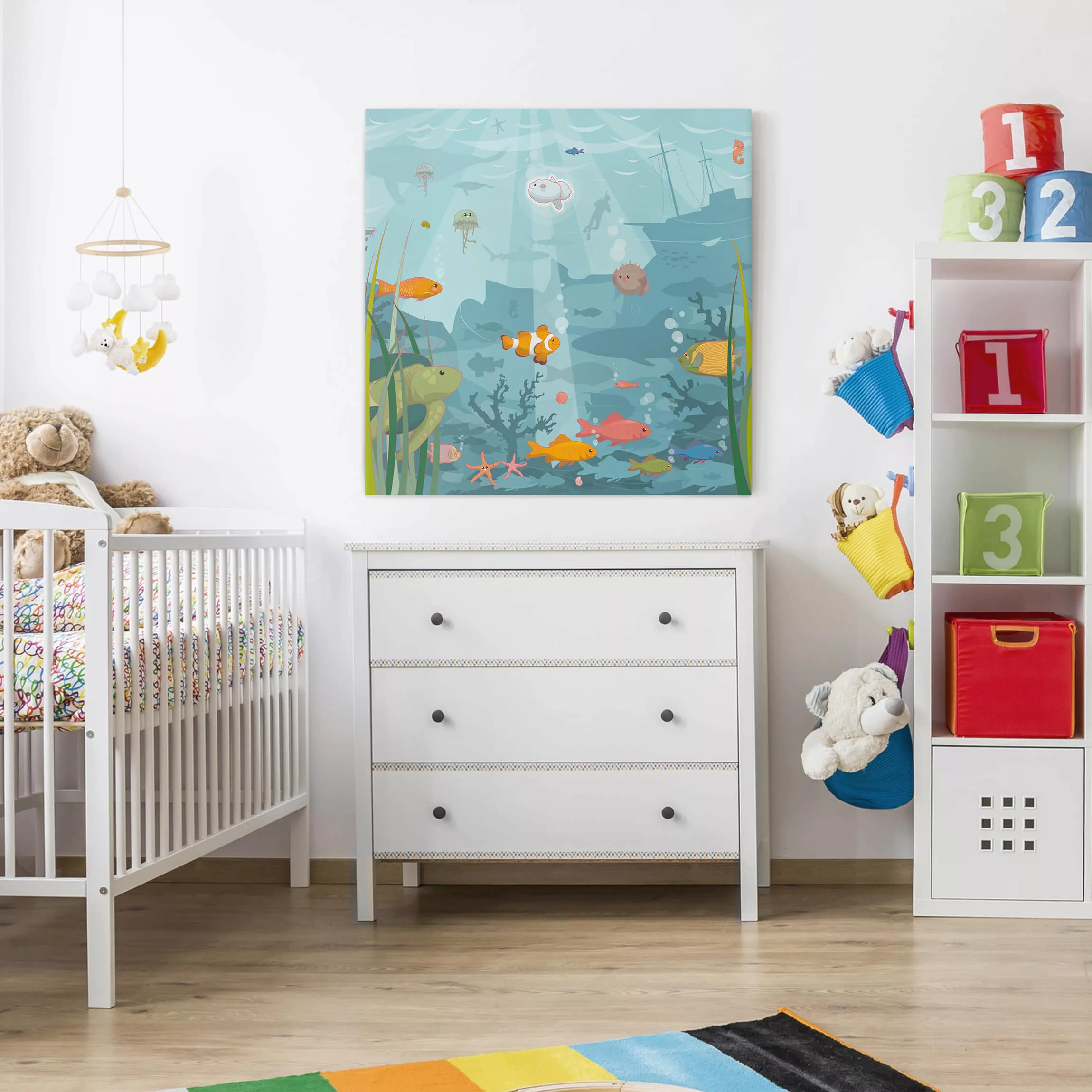 Leinwandbild Kinderzimmer - Quadrat Meereslandschaft günstig online kaufen