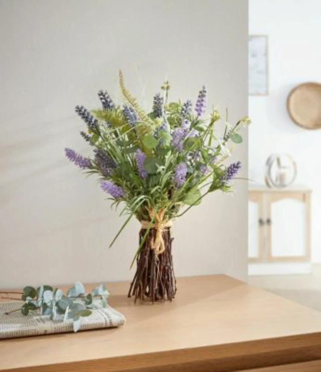 HOME Living Blumenstrauß Lavendel Kunstblumen braun günstig online kaufen