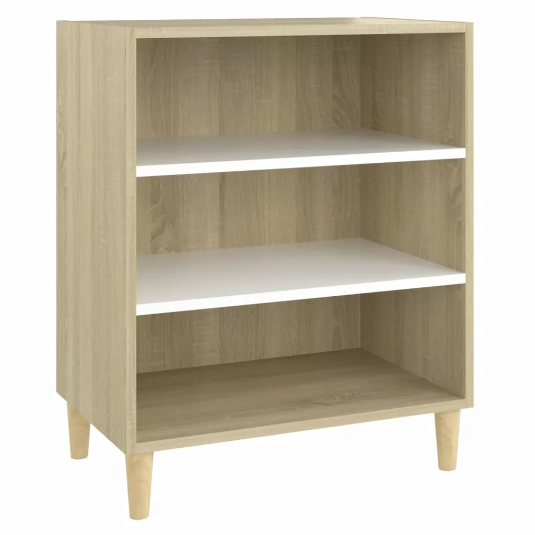 Sideboard Weiß Und Sonoma-eiche 57x35x70 Cm Spanplatte günstig online kaufen