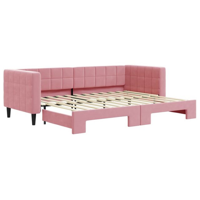 vidaXL Gästebett Gästebett Tagesbett Ausziehbar Rosa 80x200 cm Samt Bett Be günstig online kaufen