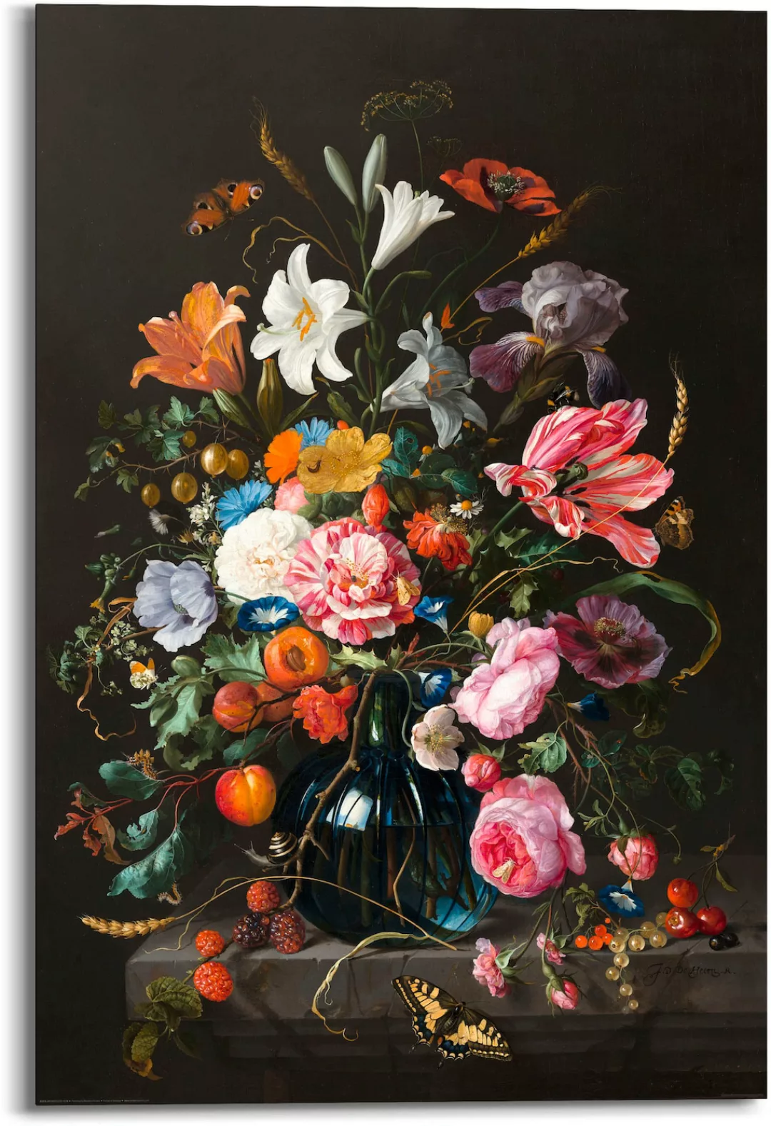 Reinders Holzbild "Stilleben Blumen in Vase Jan Davidsz de Heem", (1 St.) günstig online kaufen