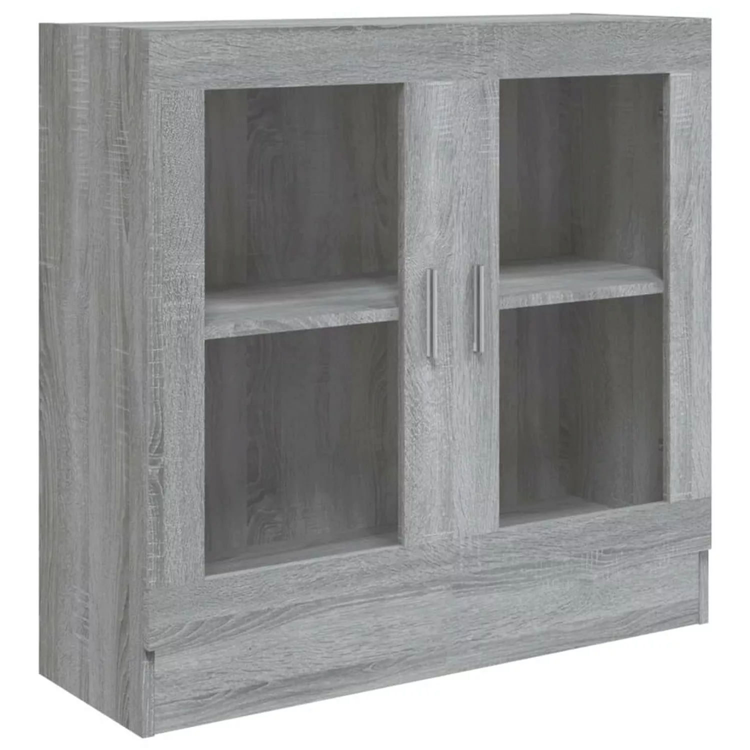 vidaXL Vitrine Vitrine Regal Vitrinenschrank Grau Sonoma 82,5x30,5x80 cm Sp günstig online kaufen