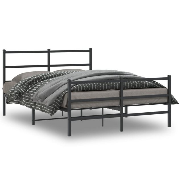 furnicato Bettgestell mit Kopf- und Fußteil Metall Schwarz 140x200 cm (1-tl günstig online kaufen