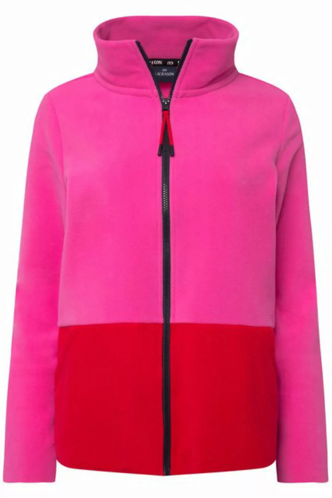 Laurasøn Sweatjacke Fleecejacke Colorblocking Rundhals Zipper Langam günstig online kaufen