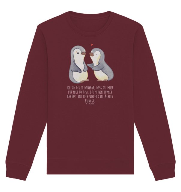 Mr. & Mrs. Panda Longpullover Größe L Pinguine trösten - Burgundy - Geschen günstig online kaufen