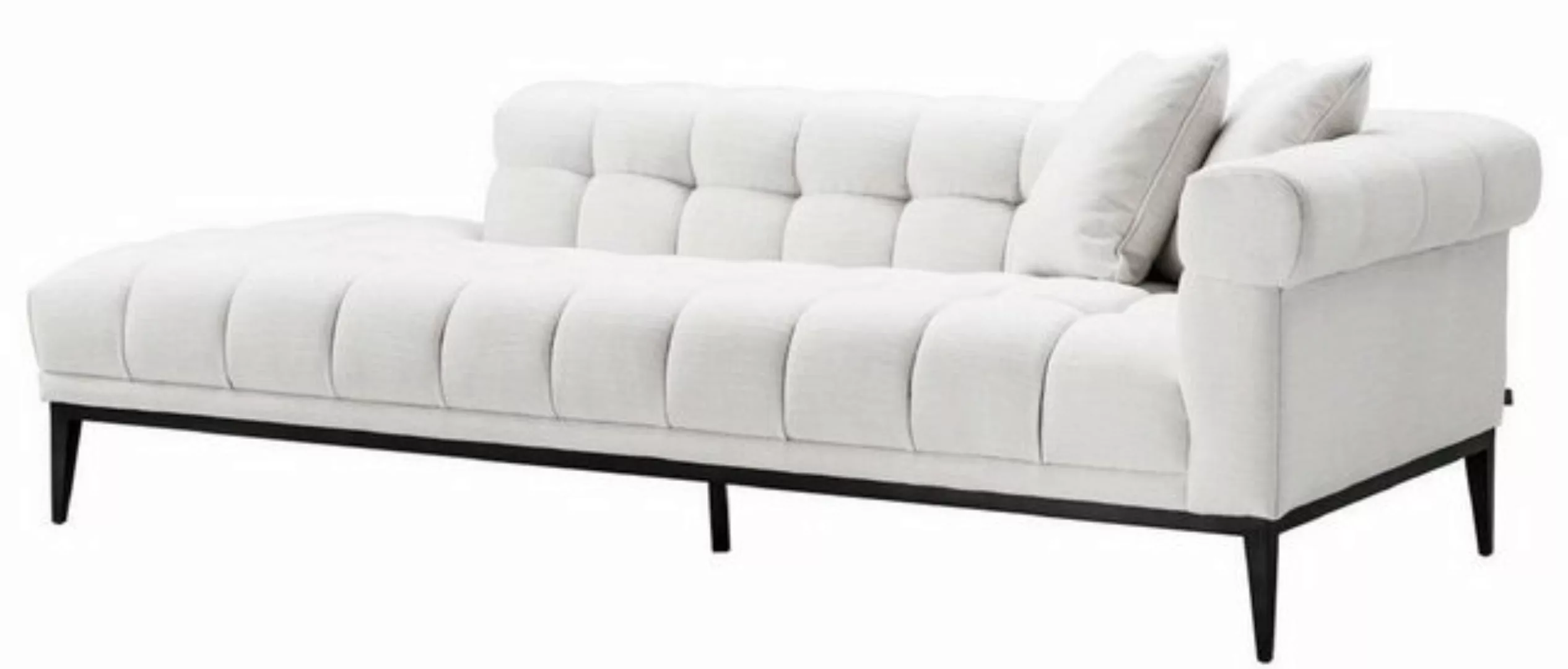 Casa Padrino Loungesofa Luxus Lounge Sofa Weiß / Schwarz 223 x 98 x H. 69 c günstig online kaufen