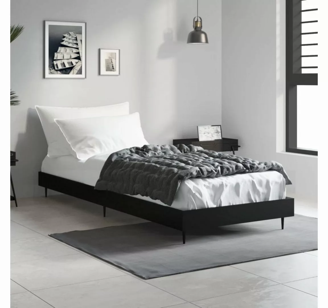 furnicato Bett Bettgestell Schwarz 75x190 cm Holzwerkstoff günstig online kaufen