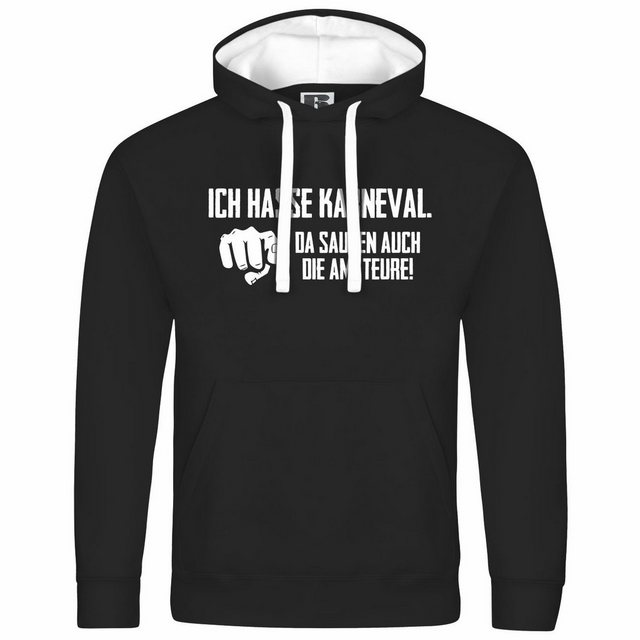 deinshirt Kapuzenpullover Herren Kapuzenpullover Ich hasse Karneval da sauf günstig online kaufen