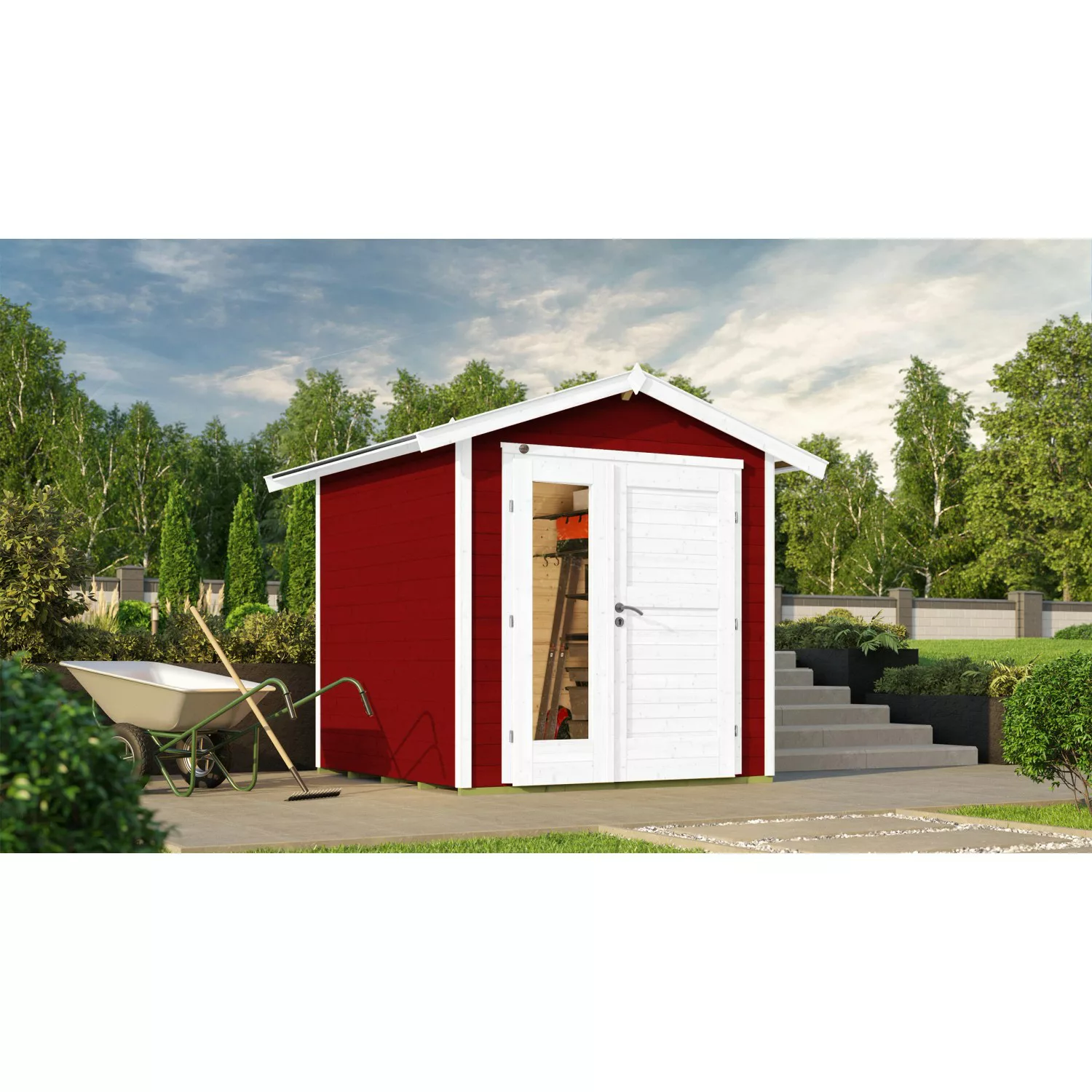 weka Holz-Gartenhaus 224 A Gr. 1 Satteldach Anthrazit neue Design-Doppeltür günstig online kaufen