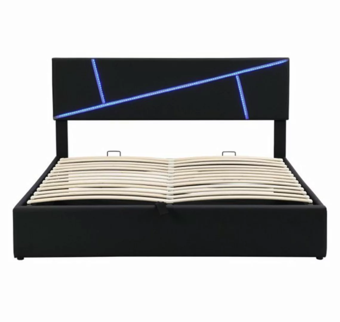 Celya Polsterbett Polsterbett mit LED,140 cm, Doppelbett mit Lattenrost, Dr günstig online kaufen