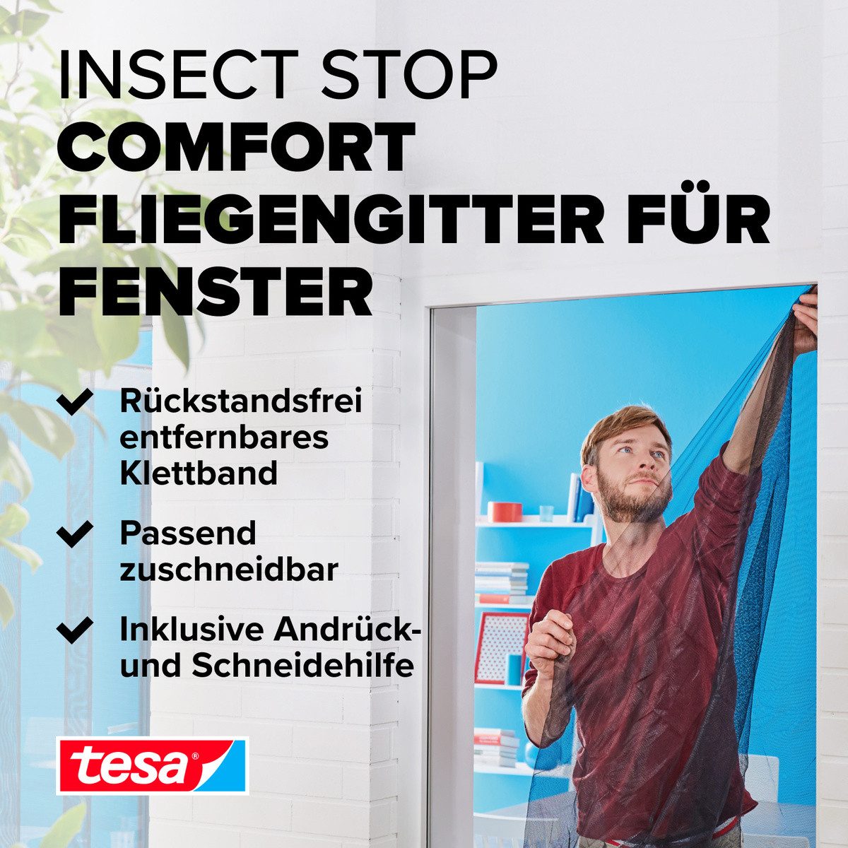 tesa Insektenschutz-Fensterrahmen Insect Stop Comfort Fliegengitter günstig online kaufen