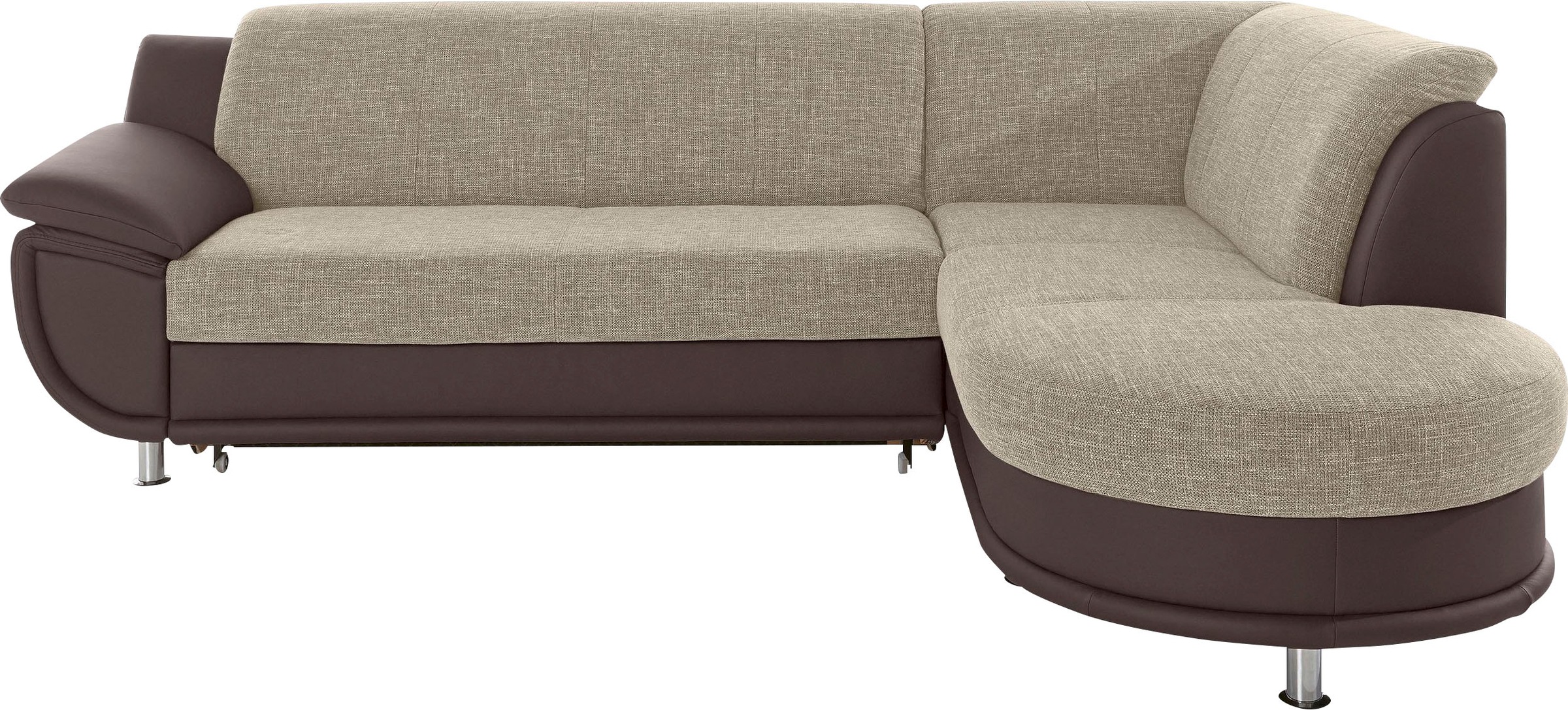 TRENDMANUFAKTUR Ecksofa "Rondo 3, zeitlos und bequem, Materialmix, breite A günstig online kaufen