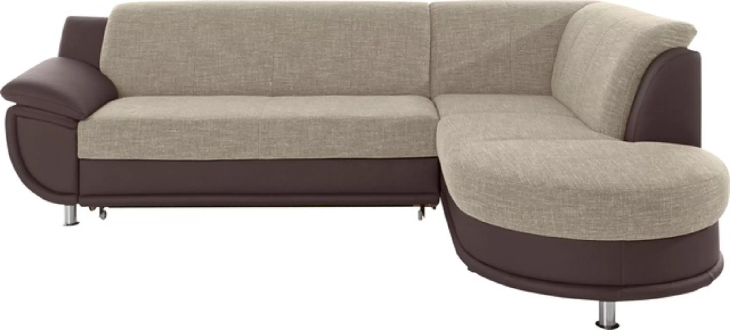 TRENDMANUFAKTUR Ecksofa »Rondo 3, zeitlos und bequem, Materialmix, breite A günstig online kaufen