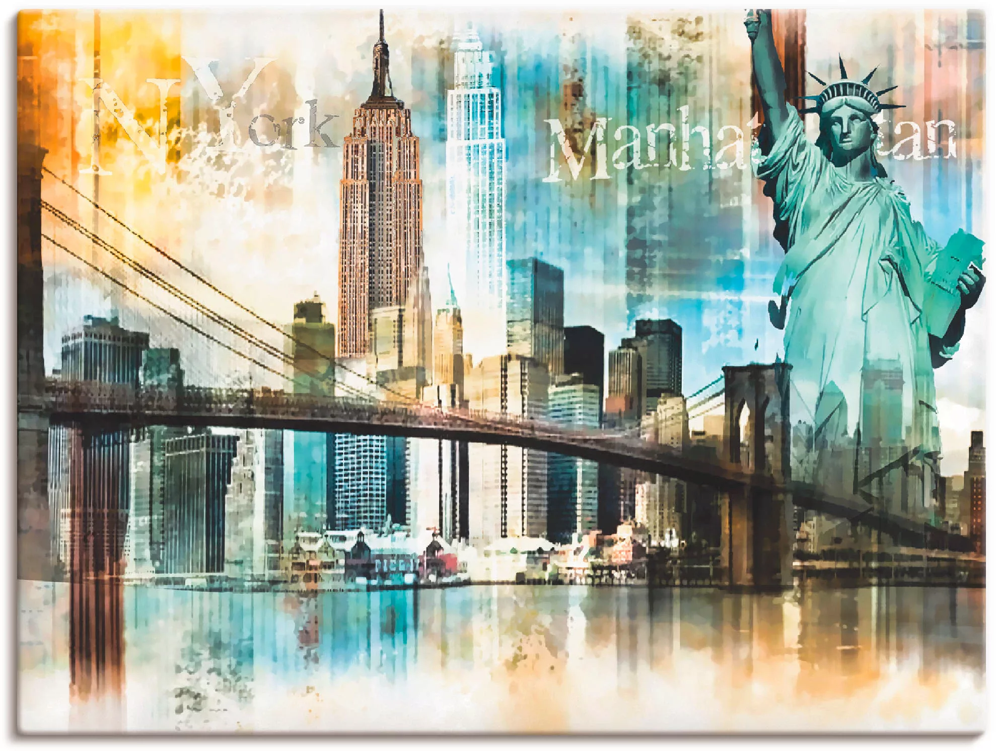 Artland Wandbild »New York Skyline Collage IV«, Amerika, (1 St.), als Leinw günstig online kaufen