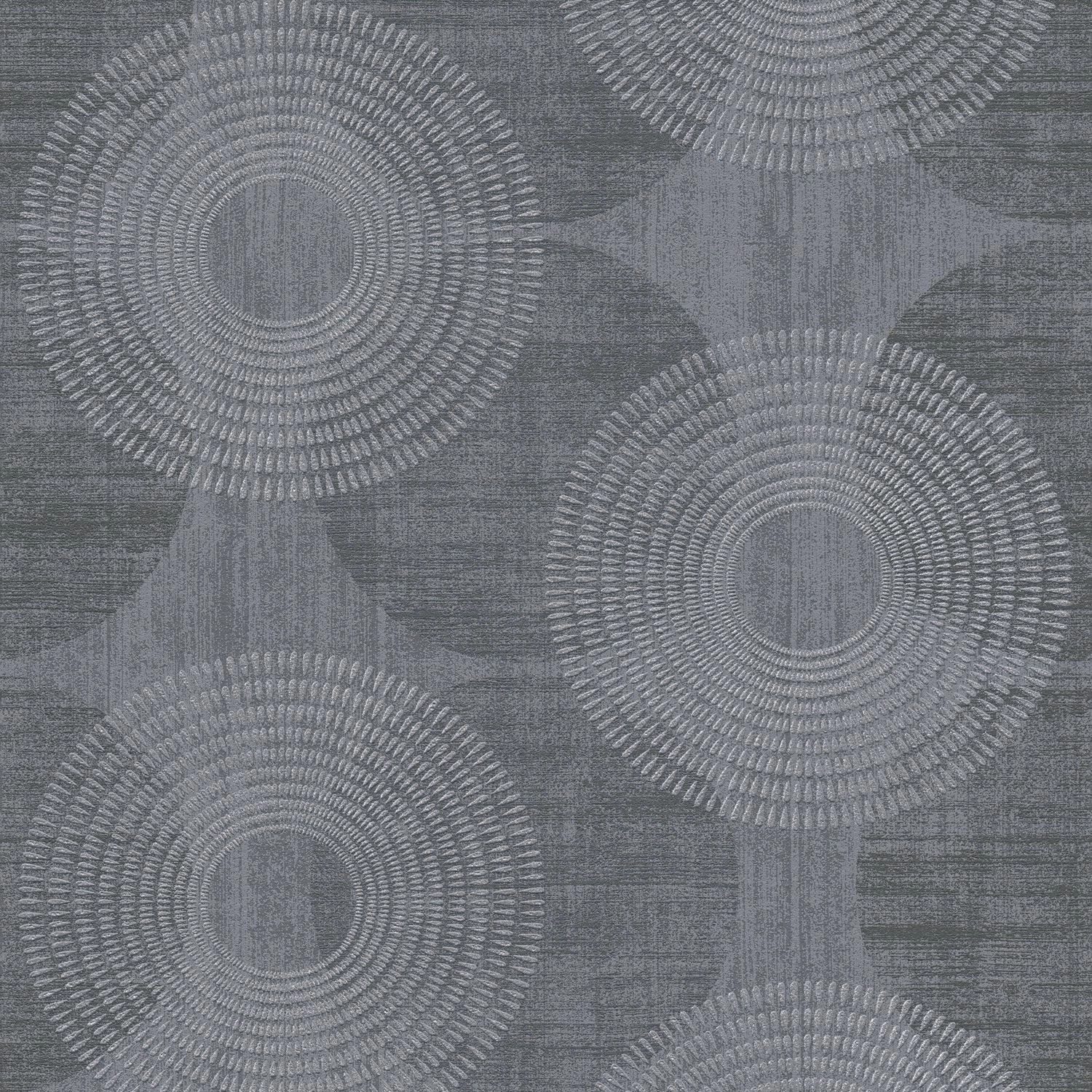 PROFHOME 378326-GU Grafik Tapete Geometrisch schimmernd Schwarz Grau 0,53 m günstig online kaufen