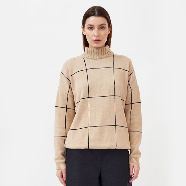 Gestrickter "Checked Pattern" Pullover günstig online kaufen