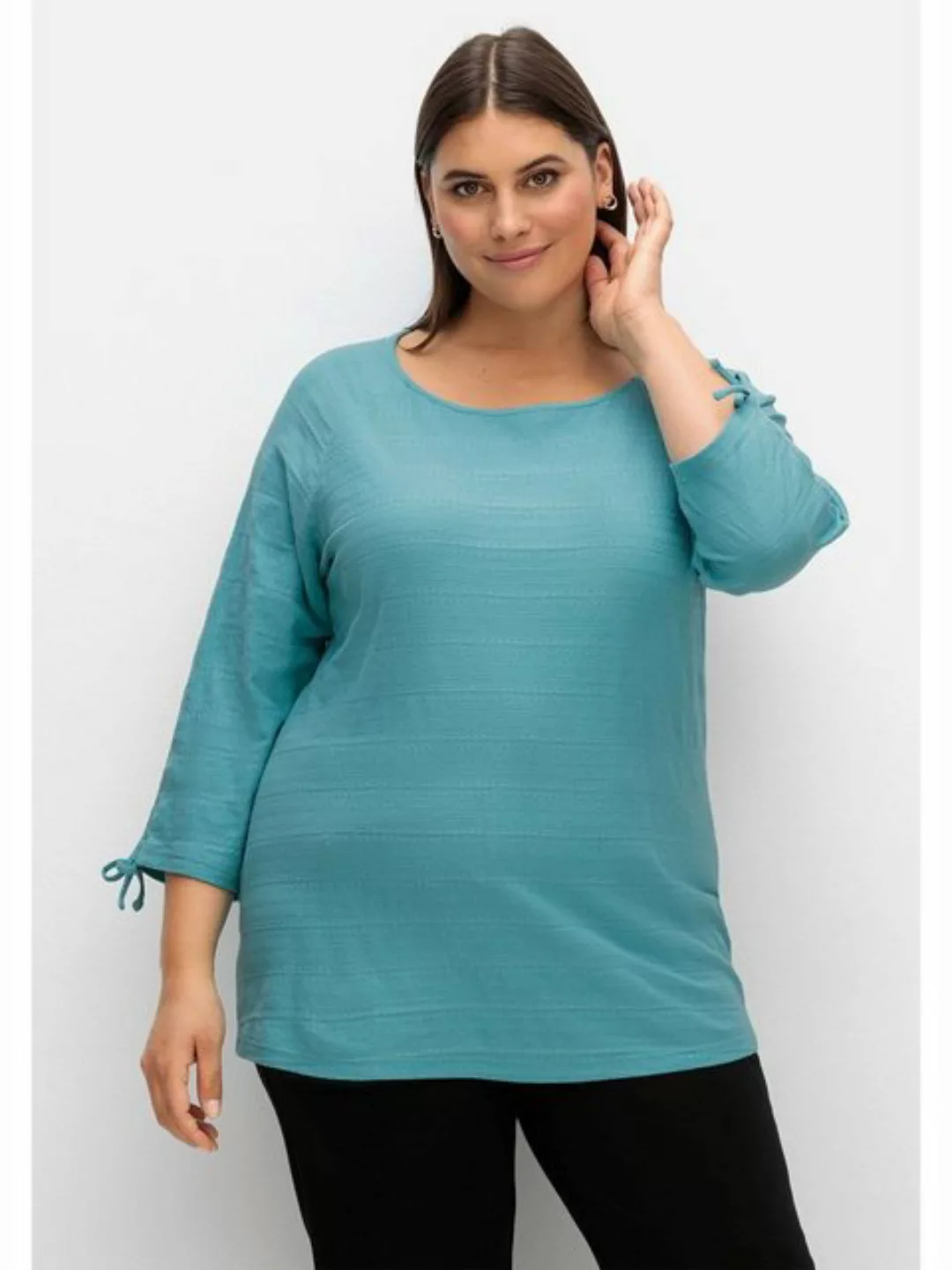 Sheego 3/4-Arm-Shirt "Große Größen", mit raffbaren Raglanärmeln, leicht tai günstig online kaufen