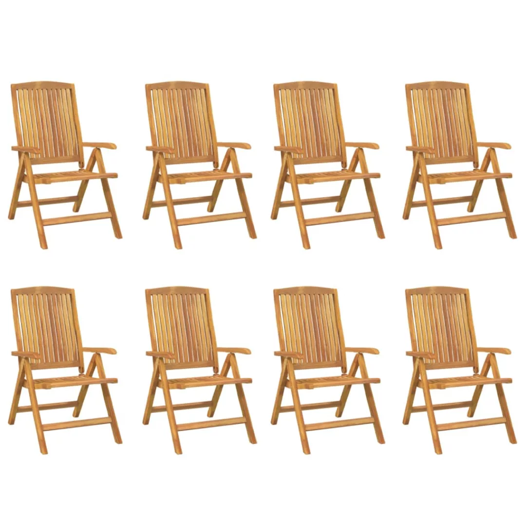 Vidaxl Gartenstühle 8 Stk. Verstellbar Massivholz Teak günstig online kaufen