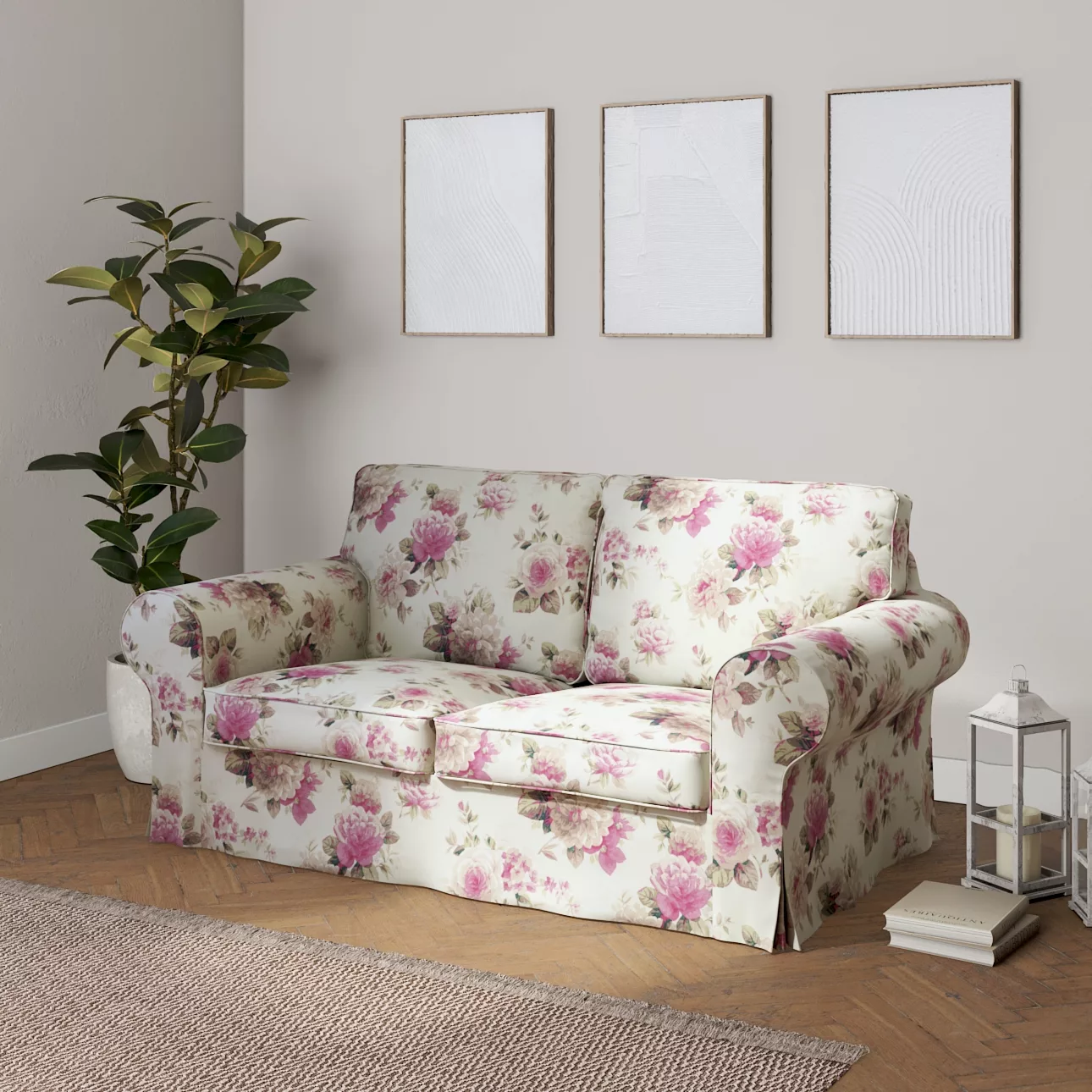 Bezug für Ektorp 2-Sitzer Schlafsofa ALTES Modell, beige- rosa, Sofabezug E günstig online kaufen