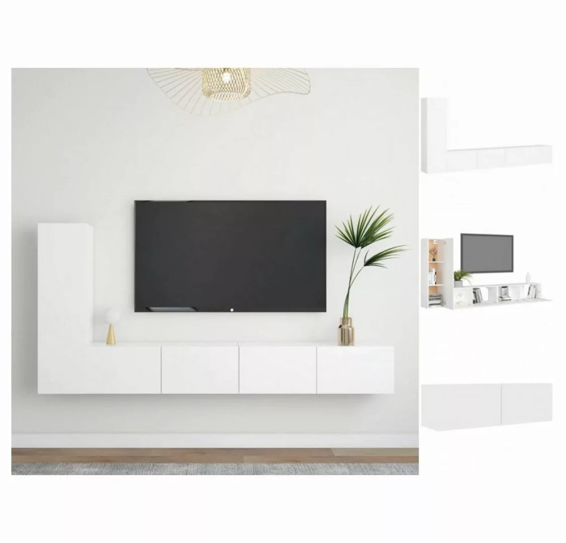 vidaXL TV-Schrank 3-tlg TV-Schrank-Set Weiß Spanplatte günstig online kaufen