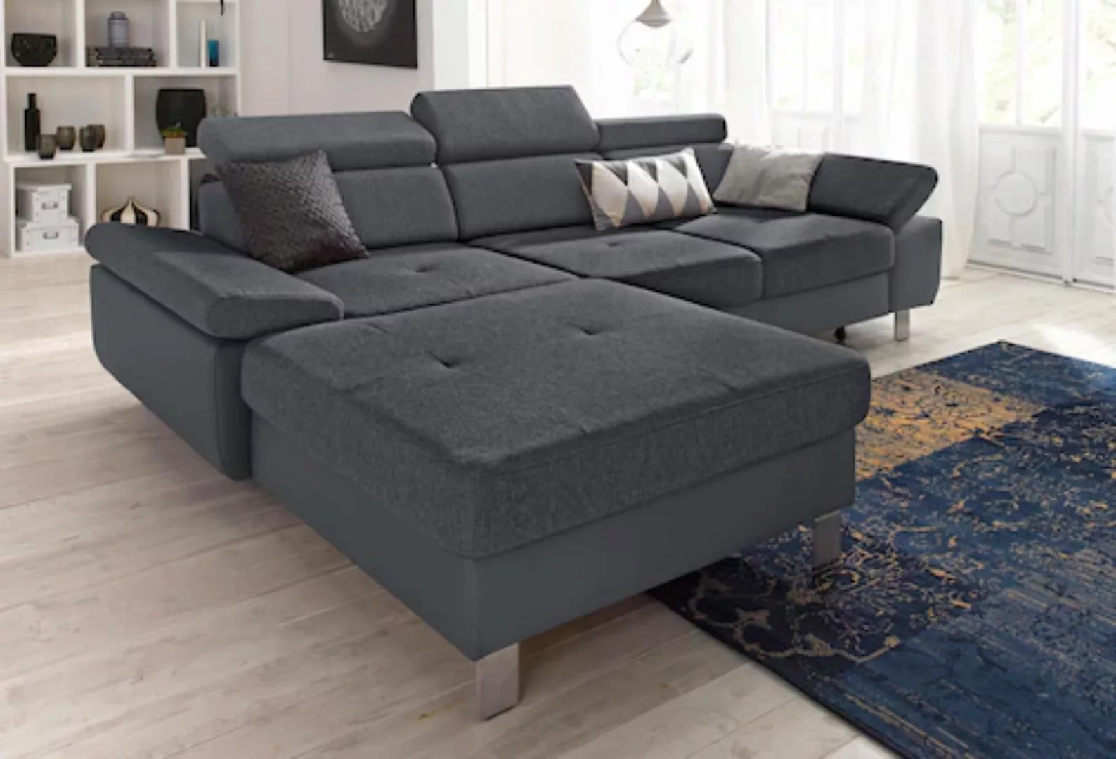 exxpo - sofa fashion Ecksofa Locarno, hochwertiger Sitzkomfort, bequeme Arm günstig online kaufen