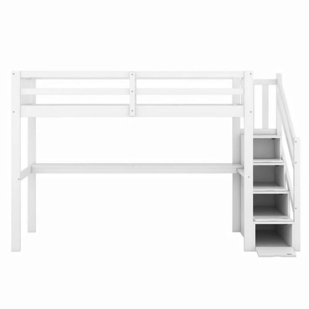 WISHDOR Kinderbett Holzbett Stauraumbett Funktionsbett Kinderhochbett 90x20 günstig online kaufen