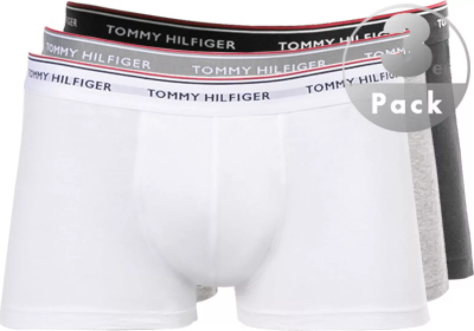 Tommy Hilfiger 3-er Stretch Trunks Weiß, Grau, Schwarz günstig online kaufen