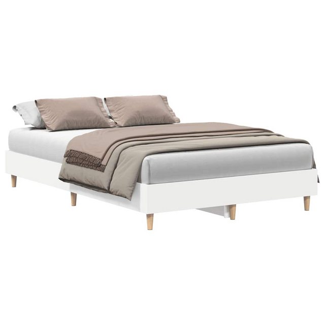 vidaXL Bett, Bettgestell ohne Matratze Weiß 135x190 cm Holzwerkstoff günstig online kaufen