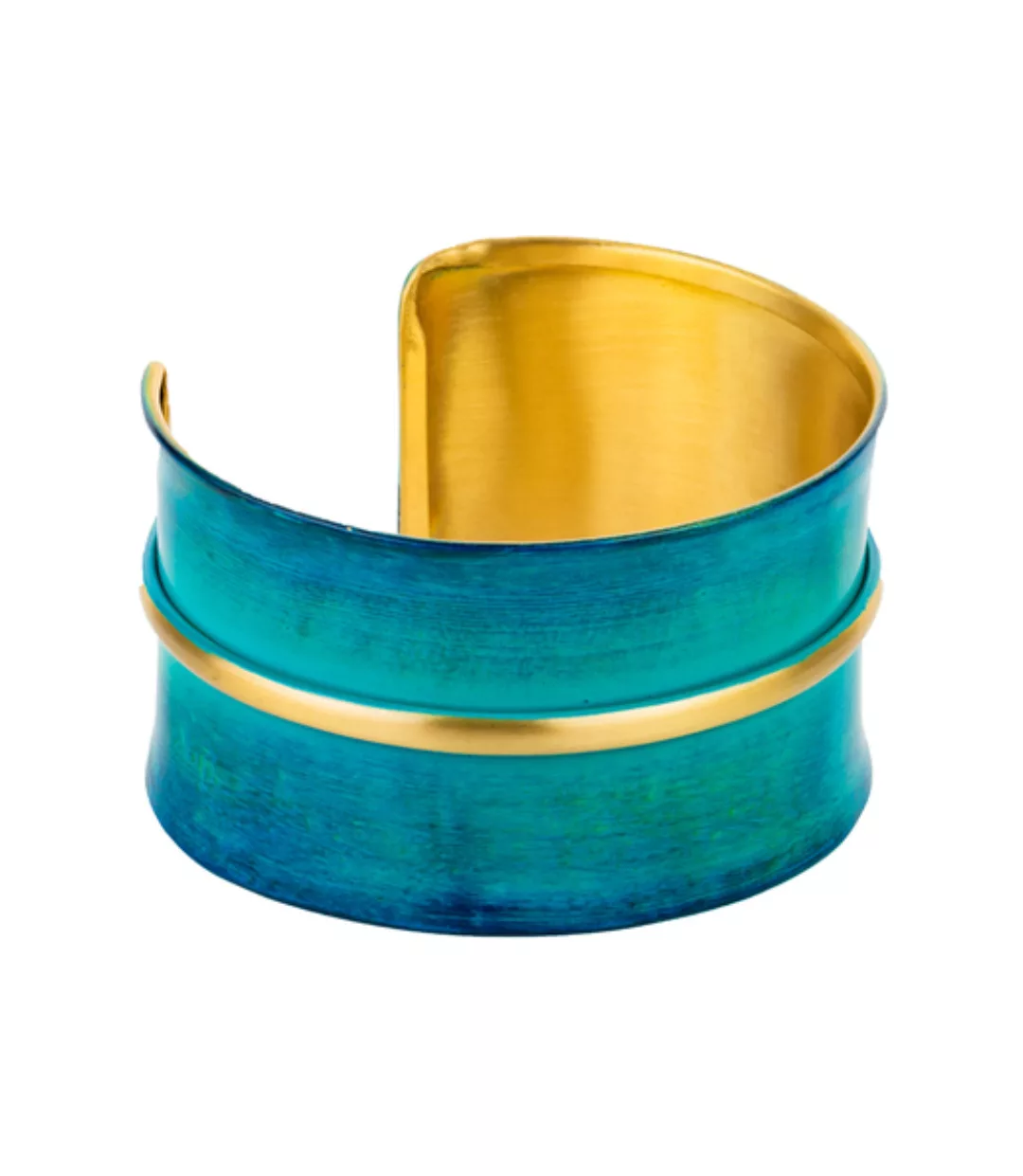 Armreif Vitana Gold-farben / Blaugrün günstig online kaufen