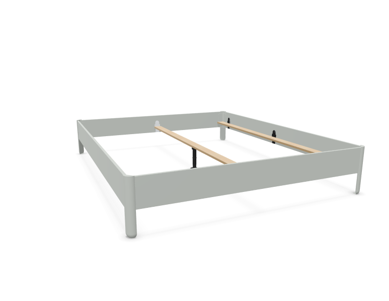 NAIT Doppelbett farbig lackiert Lichtergrau 180 x 220cm Ohne Kopfteil günstig online kaufen