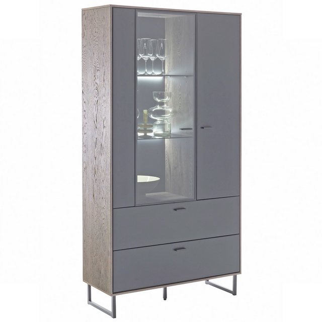 expendio Vitrine Velina 2 Softblack, lackiert / Vulcano Eiche furniert, 98x günstig online kaufen