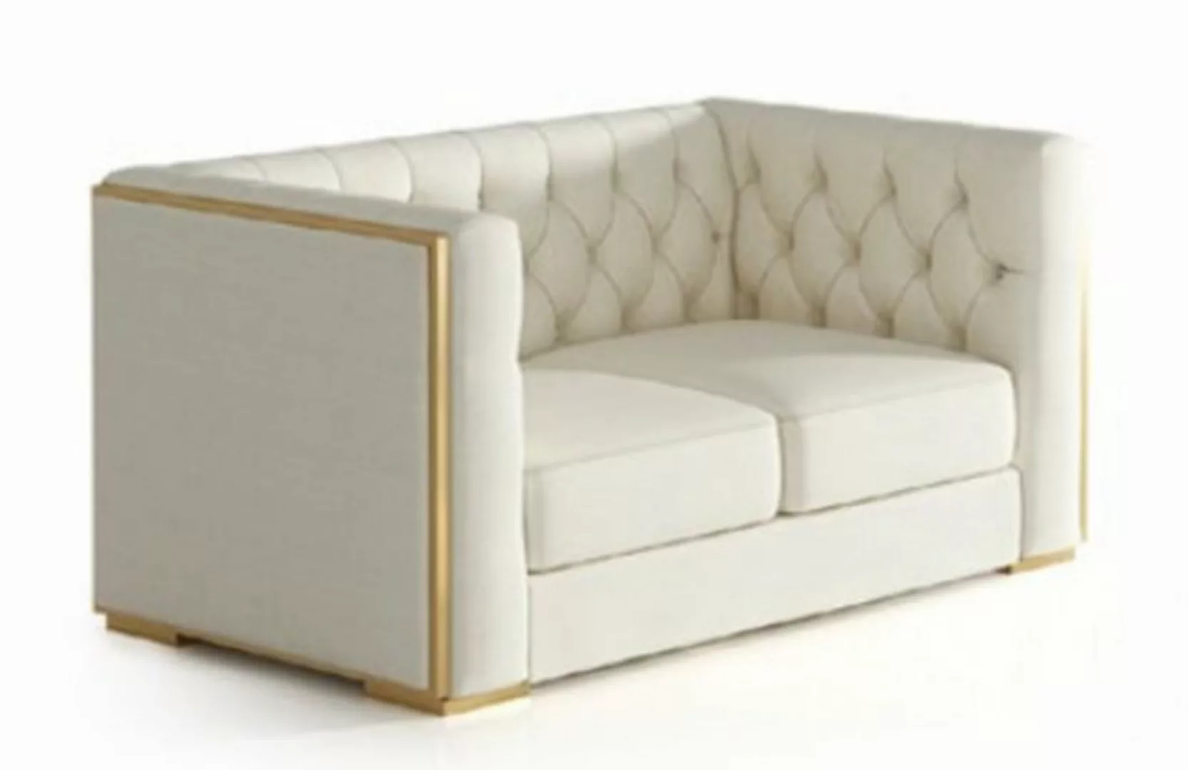JVmoebel Sofa Designer Weiße Chesterfield Wohnlandschaft Garnitur 3+2+1 Set günstig online kaufen