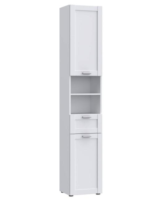 Bad-Seitenschrank inkl. 2 Türen 191 cm hoch Weiß günstig online kaufen