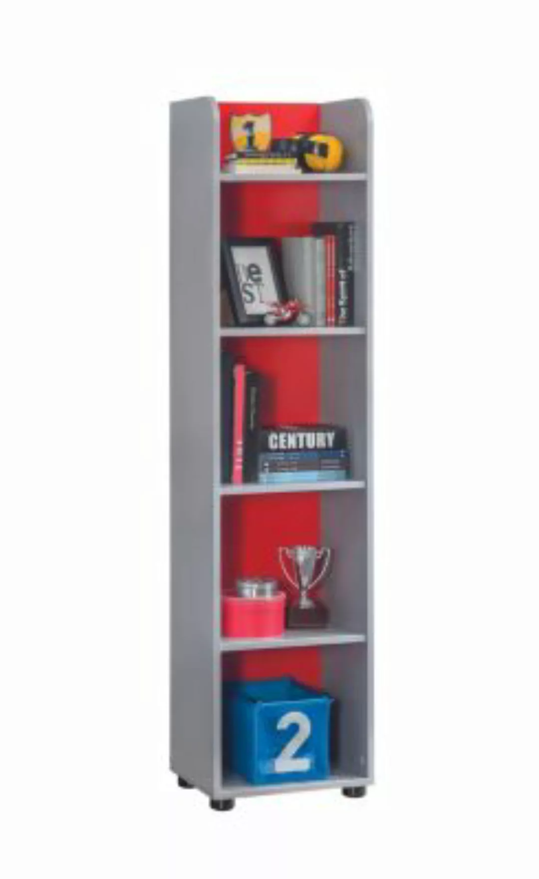 Cilek Bücherregal Pitstop mit 5 Ablagen kombinierbar rot günstig online kaufen