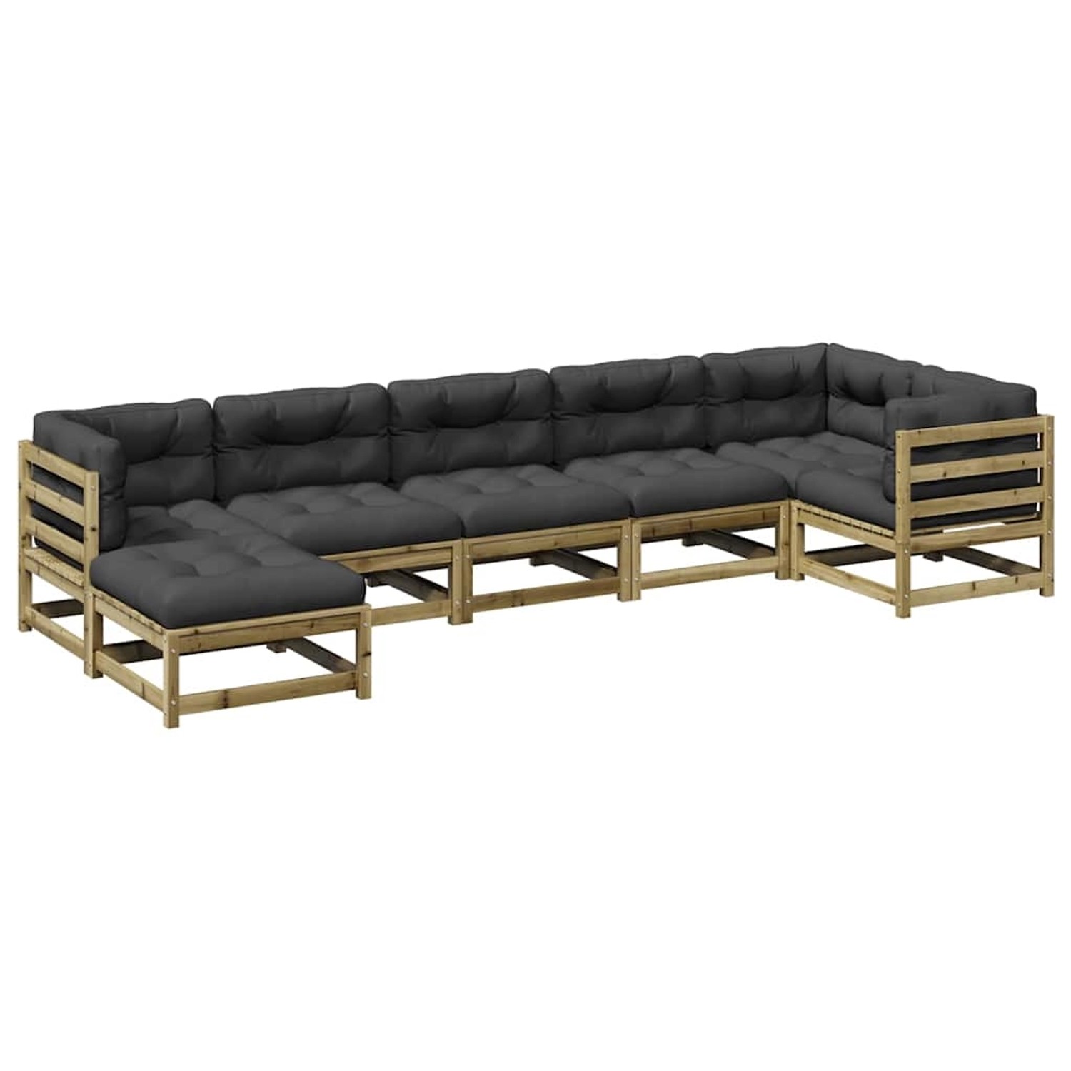 vidaXL 7-Tlg Garten-Sofagarnitur mit Kissen Kiefernholz Imprägniert 3299548 günstig online kaufen